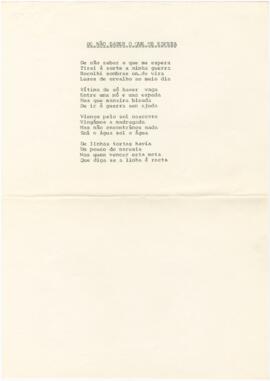 Letra da canção "De Não Saber o Que Me Espera"