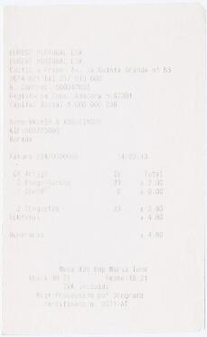 Factura de refeição