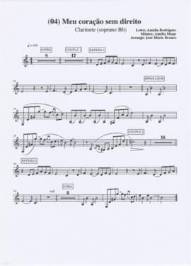 Parte de clarinete da canção "Meu coração sem direito"