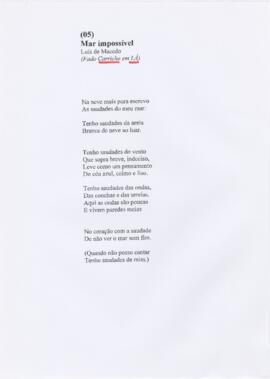 Letra da canção "Mar impossível"