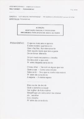 Adaptação da letra da canção "Just Around The Riverbend"