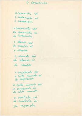 Letra da canção "O Canarinho"