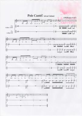 Parte de caixas da canção "Pois Canté!"