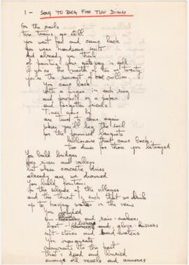 Tradução da letra da canção "Cantiga para pedir dois tostões"