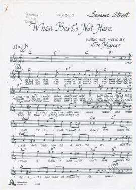 Partitura, cifras e letra da canção "When Bert's not here"