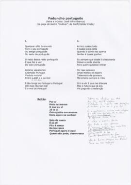 Letras da canção "Faduncho português / Fado em dó maior"