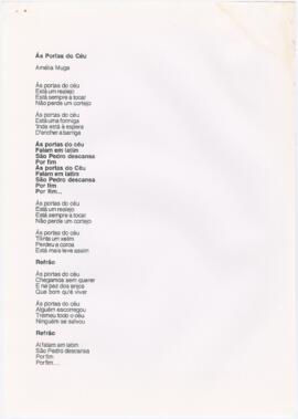 Letra da canção "Às Portas do Céu"