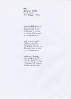 Letra da canção "Bicho de conta"