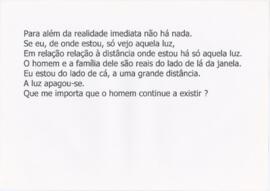 Poema "É noite. A noite é muito escura. Numa casa a uma grande distância"