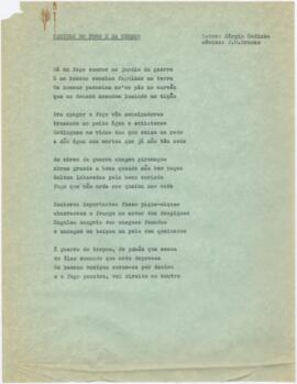 Letra, partituras e cifras da canção "Cantiga do fogo e da guerra"
