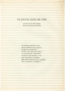 Letra da canção "Ao passar junto da vide"