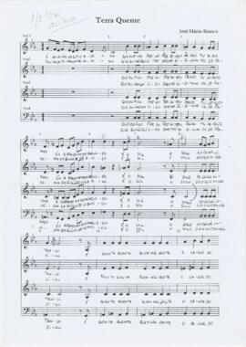 Partitura da canção "Terra Quente"