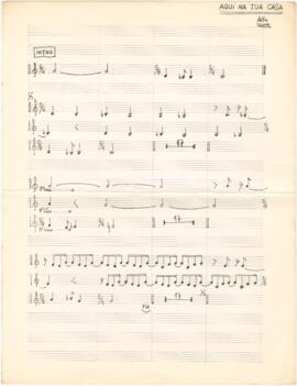 Partitura para viola de arco da canção "Aqui Dentro de Casa"