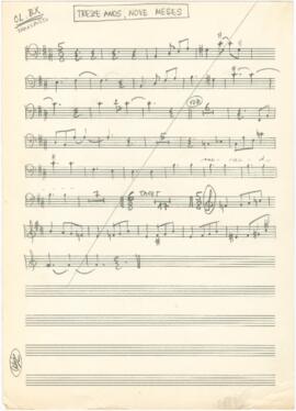 Parte de clarinete baixo da canção "Treze Anos, Nove Meses"