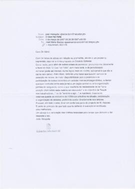 Correspondência de João Mesquita para José Mário Branco