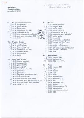 Disco JMB - Controlo de takes