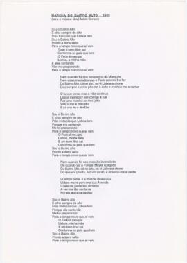 Letra da canção "Marcha do Bairro Alto - 1995"