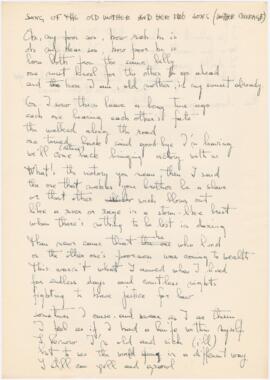 Tradução da letra da canção "Cantiga da Velha Mãe e dos seus Dois Filhos (Mãe Coragem)"