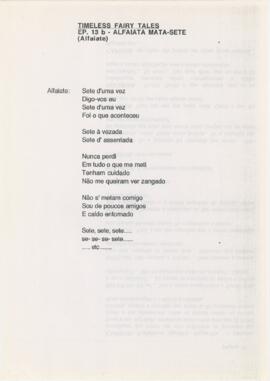 Letras de canções + excertos de guião