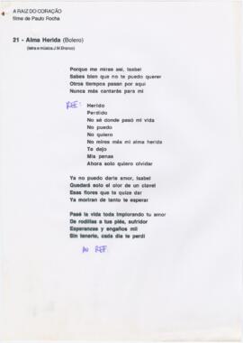 Letras de "Alma Herida (Bolero)"