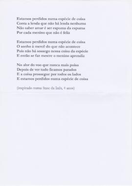 Letra da canção "Uma espécie de coisa"