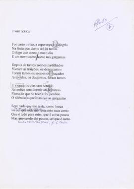 Letra da canção "Como louca"