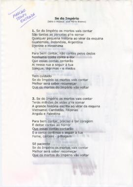 Letra da canção "Se do Império"