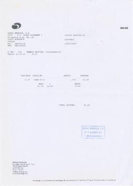 Factura / recibo de abastecimento de combustível