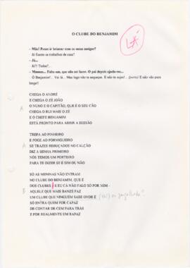 Letra de "O clube do Benjamim"