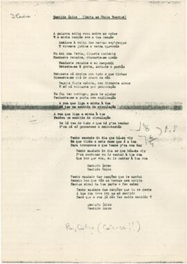 Letra da canção "Sentido único (Carta ao Chico Buarque)"