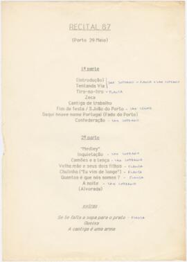 Alinhamento de "Recital 87"
