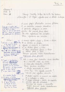 Letra da canção "O papá ajuda-me a lavar a loiça"