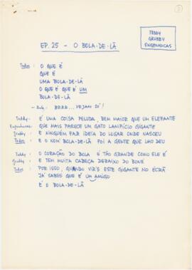 Letra da canção "Ep. 25 - O bola-de-lã" + partitura