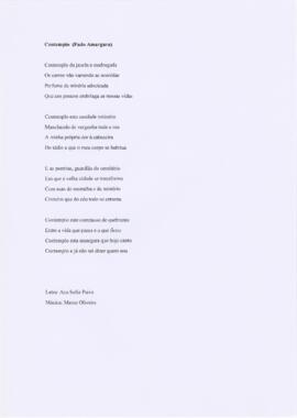 Letra da canção "Contemplo (Fado Amargura)"