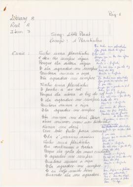 Letra da canção "A plantinha"