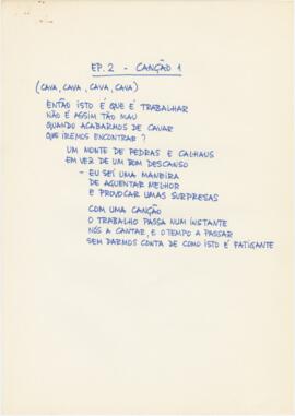 Letra da canção "Ep. 2 - Canção 1" + partitura