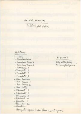 Cópia da partitura geral da canção "Cá vai Caneças"