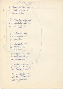 Letra da canção "O Canarinho"