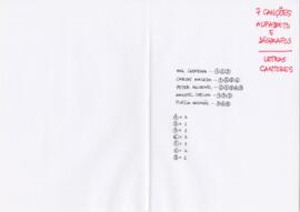 7 canções - Alfabeto e dígrafos - Letras cantores
