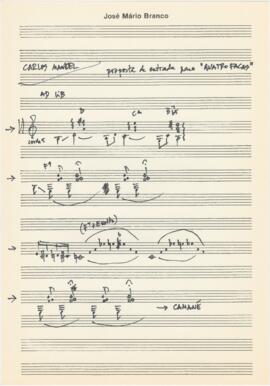 Partitura da canção "Quatro Facas"