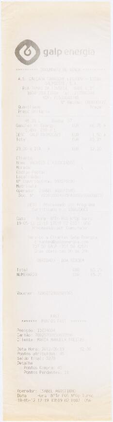 Factura / recibo da Galp