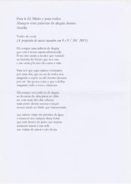 Letra da canção / poema "Venho de ouvir"