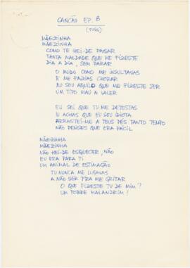 Letra da canção "Canção Ep. 8" + partitura