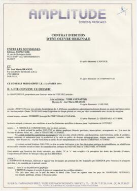 Contrato entre a Amplitude e José Mário Branco