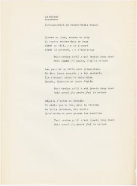 Letra da canção "Le Cafard"