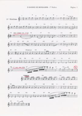 Parte de 1º violino de "O banho do Benjamim"