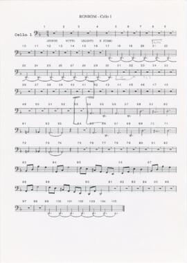 Parte de violoncelo 1 de "Onde estás Ronrom?"