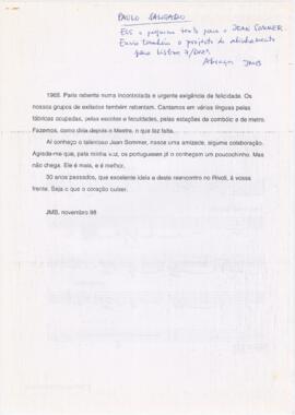 Texto de José Mário Branco + excerto de partitura