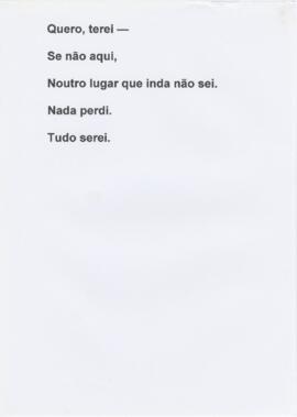 Poema "Quero, terei -"