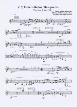 Parte de clarinete da canção "Os teus lindos olhos pretos"